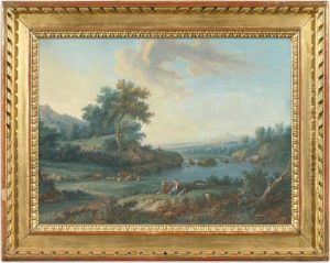 River Landscapes With Figures In The Foreground. by Jakob Burgi