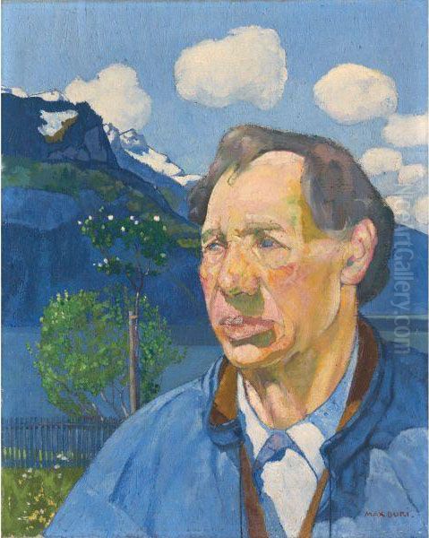 Bernese Farmer In Front Of A Lake Landscape - view 1