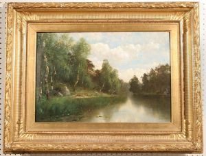 View Of A Forestlake by Fedor Karlovich Burkhardt