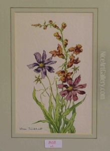 Blumenaquarell Mit Zinien by Hedwig Burkhardt