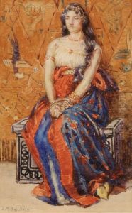 Portrait Of A Seated Odalisque by Sydney Richmond Burleigh