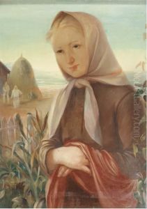 Girl On The Beach by Fritz Burmann