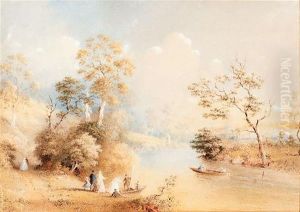 A Social Occasion While Boating On The River by Henry Burn