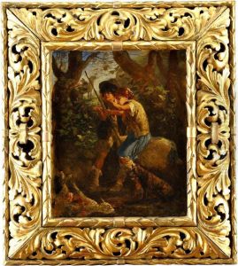 Dvaja Chlapci V Lese (napolovacke) by Thomas F. Burn