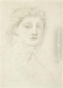 Female Head Study by Sir Edward Coley Burne-Jones