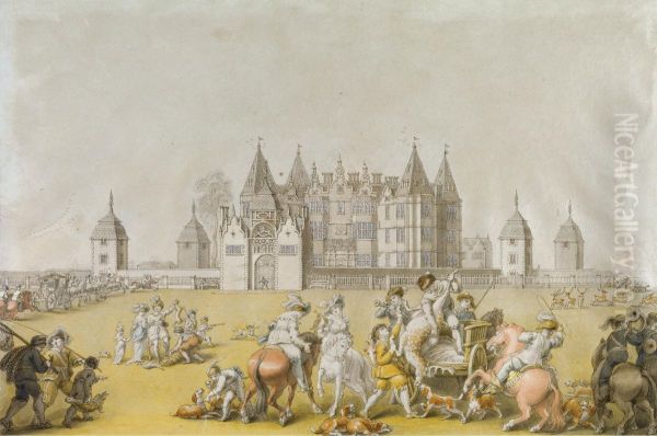 Return From The Chase, Westwood House, Worcestershire, The Seat Ofsir John Packington - view 1
