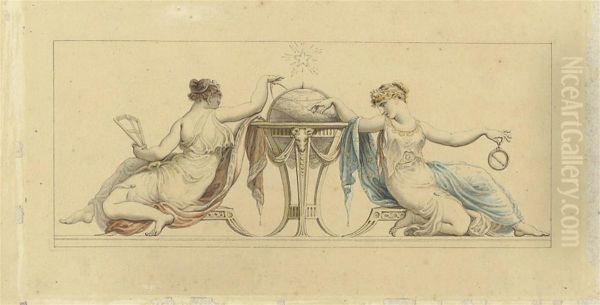 Two Decorative Neoclassical Designs With Muses - view 1