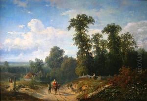 Wijds Heuvellandschap Met Boerenwagen.