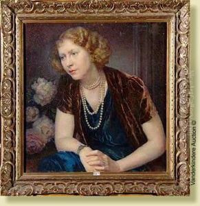 Portrait D'une Jeune Femme Au Collier De Perles by Cameron Burnside