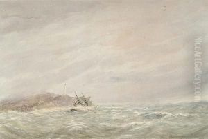 The Norwegian Ship 'oscar' Rounding St. Catherine's Point, Isle Of Wight by Charles Burrard