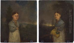 Naive Folk Portraits Of Margaret And Mary Hodgson