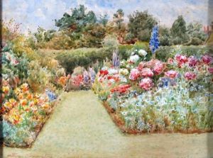 "el Jardin De Hampton Court, Londres" by Arthur Alfred Burrington