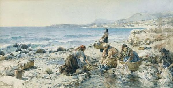 Wascherinnen An Der Meereskuste - view 1