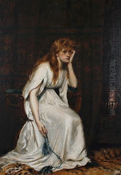 A Woman In Thought, Seated In An Interior - view 1