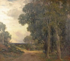 'a Calm September Morning'. Signerad Och Daterad 1928. Duk, 112x128. Nagot Fargbortfall