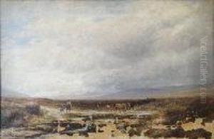 Driving Cattle On The Moors by Charles Thomas Burt