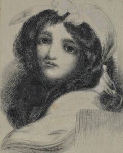 Portrait Of Annie Fitzgerald by Frederick William Burton