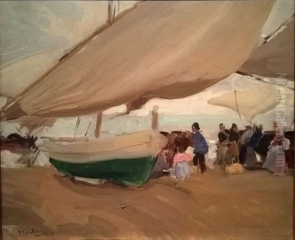 Boats and Fishermen, Valencia - view 1