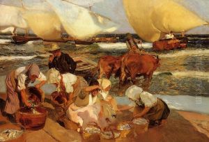 Beach at Valencia by Joaquin Sorolla