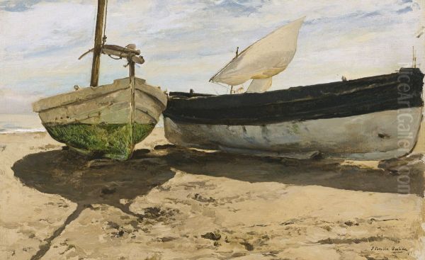 Fishing boats on the beach, Valencia - view 1