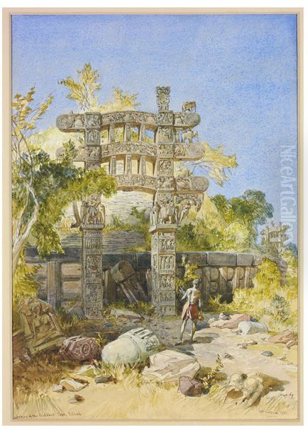 Gateway of the Buddhist Top at Sanchi - view 1