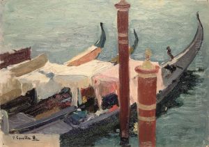 Gondolas, Venice by Joaquin Sorolla
