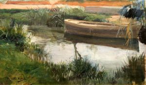 Boat in the Albufera of Valencia by Joaquin Sorolla
