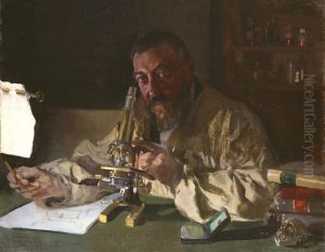 Portrait of Dr Simarro at the Microscope by Joaquin Sorolla