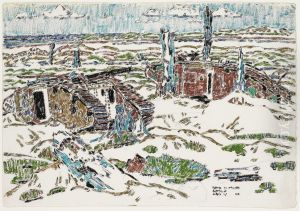Wrecked Tanks near Sanctuary Wood by David Milne