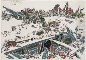 Entrance to Cellar Shelter, Monchy le Preux by David Milne
