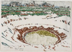 Bomb Crater behind Vimy Station by David Milne