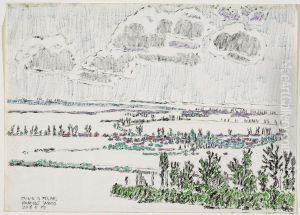 Looking towards Willerval, Arleux and Fresnoy from a corner of Farbus Wood by David Milne
