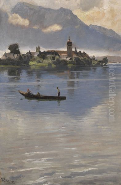 Kahnfahrt auf dem Chiemsee vor der Fraueninsel. - view 1
