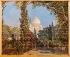 View of the Taj Mahal at Agra, North West India by Marianne North