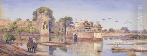 'Water Palace - Chitore. India. Decr. 1878' by Marianne North