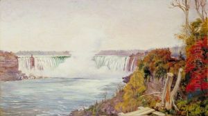 View of Both Falls of Niagara by Marianne North