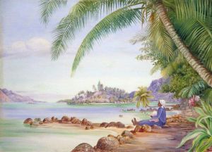 View of Round Island and a Part of St Anne's from Quarantine Island by Marianne North