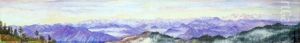 Pine-Clad Slopes of Nagkunda, North India, and View of the Distant Mountains