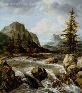 A Norwegian Waterfall by Jacob Van Ruisdael