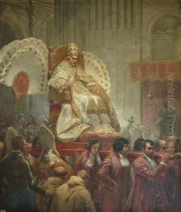 Pie VIII porte dans la basilique de Saint-Pierre a Rome