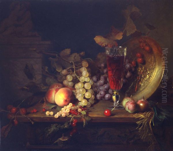 Still Life With Fruit, a Glass of Wine and a Bronze VesselFrancais : Nature morte aux fruits, a la coupe de vin et a la vaisselle en bronze - view 1