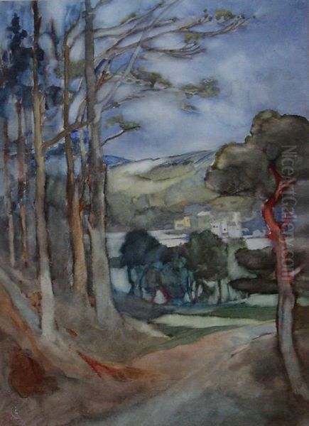Lane and Castle, Devon - view 1