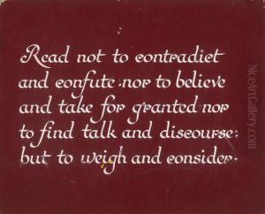 Untitled (Lettering exercise, Read not to contradict...) by Vivian Smith