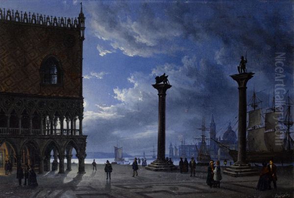 Piazza San Marco in the moonlight - view 1
