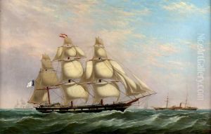 Marinha com veleiro ostentando a bandeira Real Portuguesa
