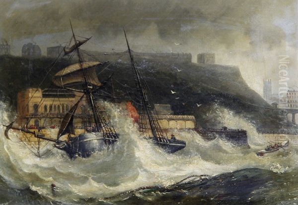 Wreck of the Copeland of South Shields Nov 2 1861 at Scarboro Spa - view 1