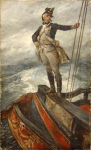 Naval Captain on the Poop deck taffrail by William Heysham Overend