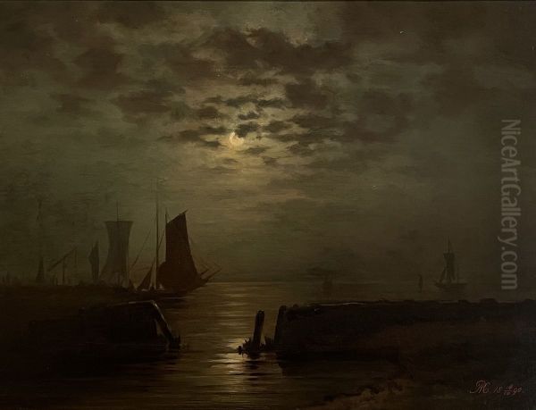 Ships in the moonlight - view 1