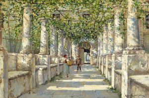 Et mode i en italiensk pergola. by Holger H. Jerichau