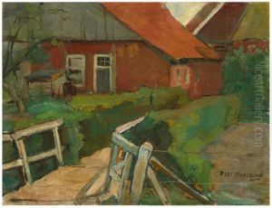 Farm buildings with bridge